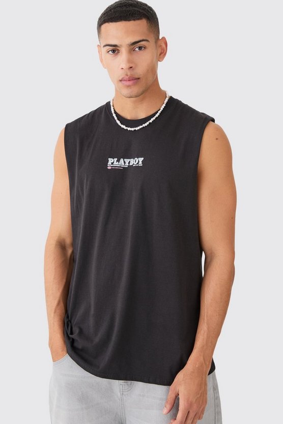 Oversize Tanktop mit Playboy-Print