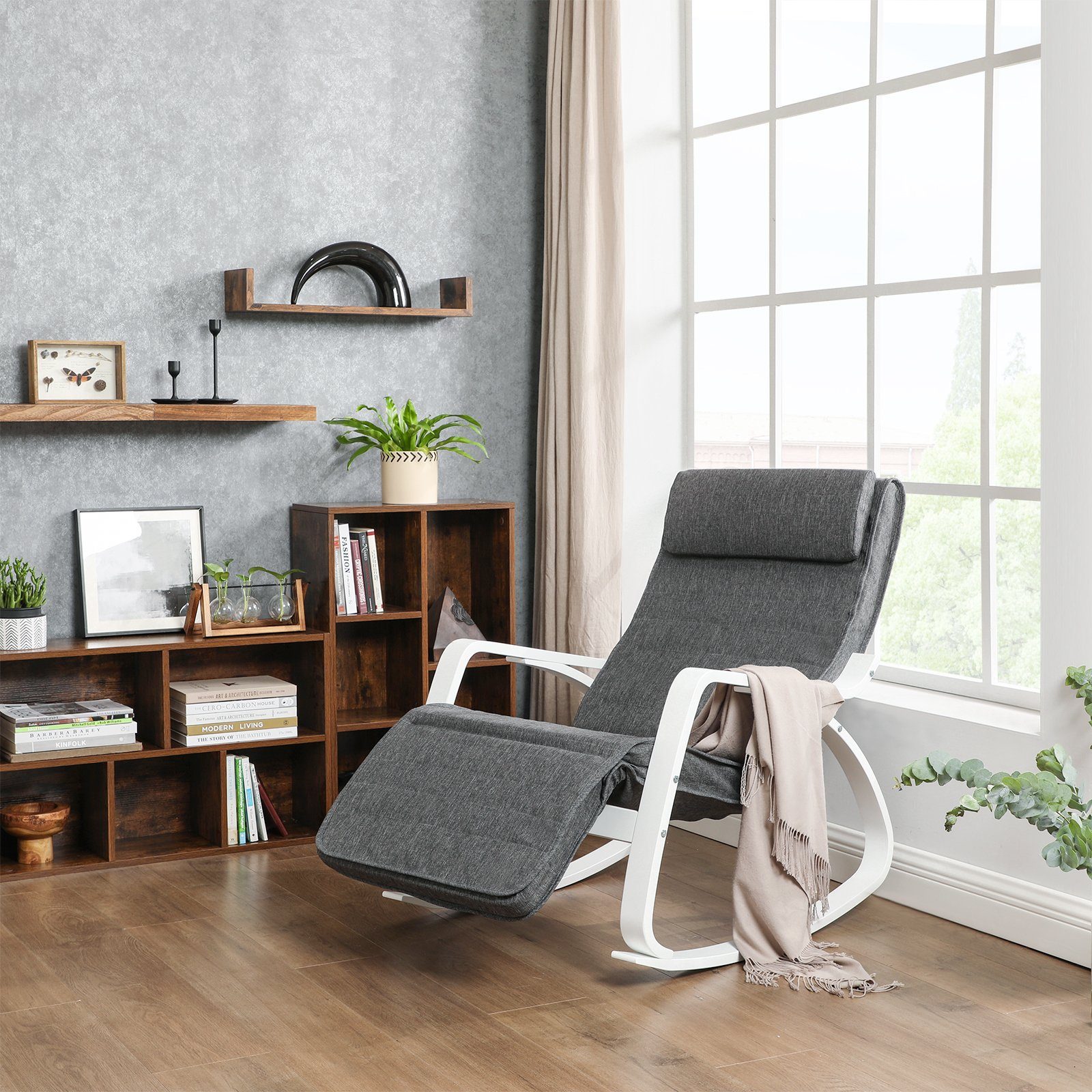 SONGMICS Relaxsessel Relaxstuhl, ußstütze verstellbar, bis 150kg belastbar