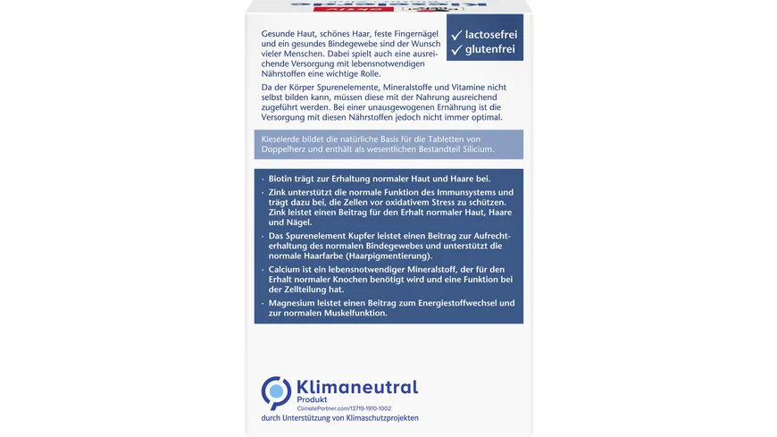 Doppelherz Kieselerde + Biotin + Zink 40 Tabletten