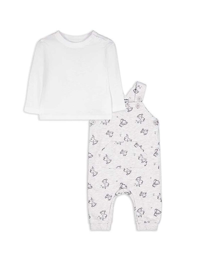 Set aus Langarmshirt und Latzhose - Allover-Print