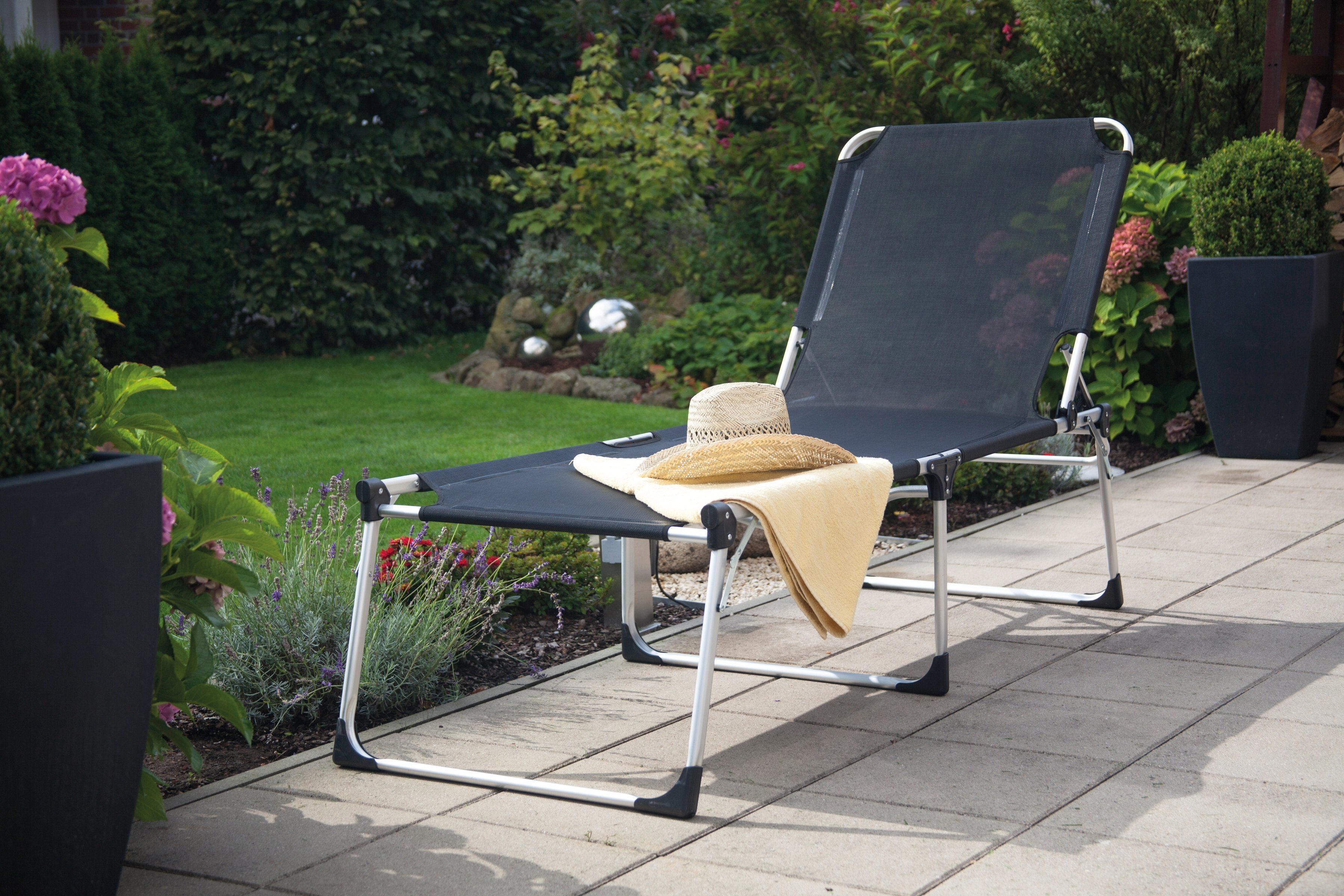 Siena Garden Gartenliege Sole, Aluminiumgestell, mehrfach verstellbar, 214x70x45 cm