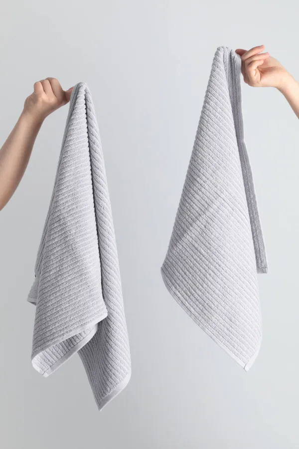 FAVORA  Nurpak Ekol 2er-Pack Hand- und Gesichtshandtücher 50 x 90 – Grau