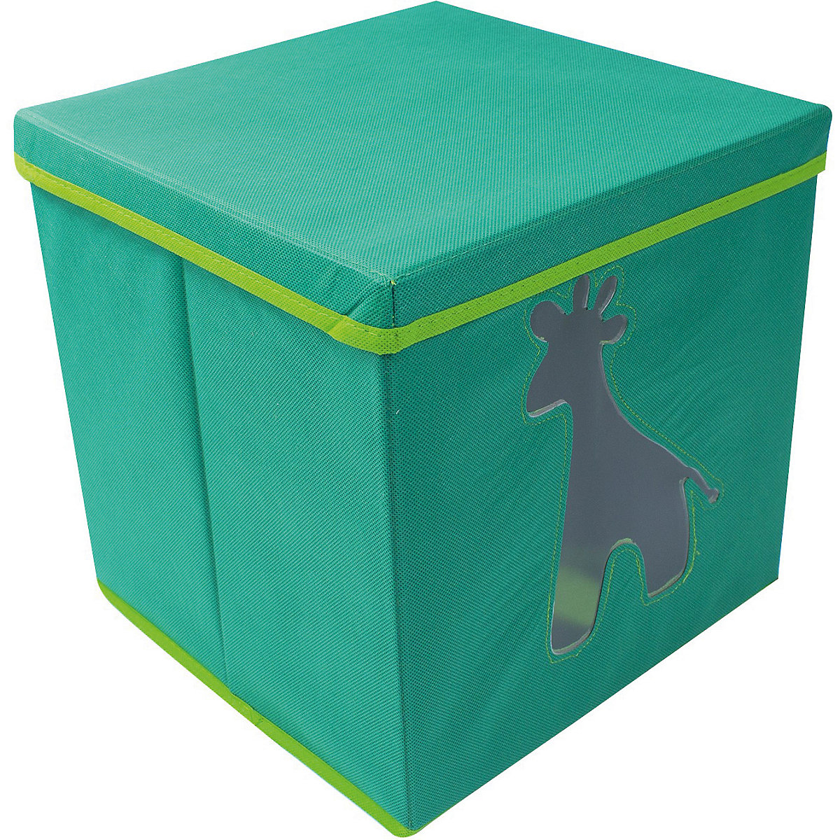 Aufbewahrungsbox Giraffe grün, mit Sichtfenster, 30 x 30 x 30 cm