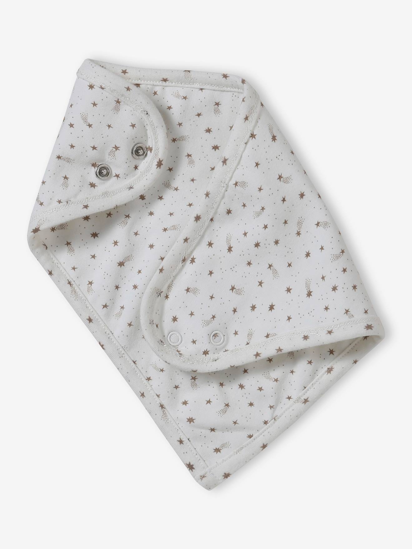Ensemble bonnet + moufles + foulard + sac bébé fille imprimé personnalisable écru
