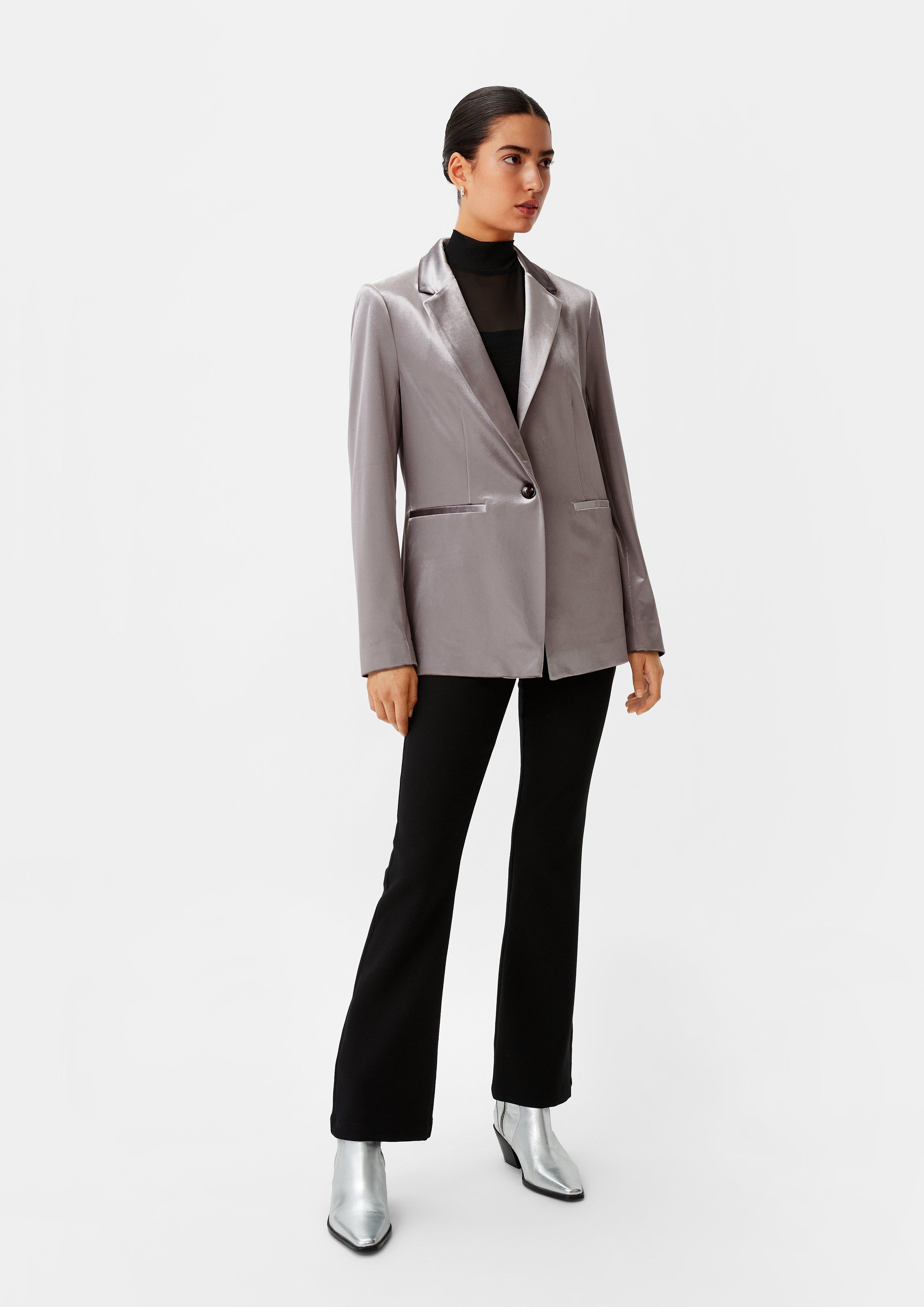 Blazer aus Samt - silber