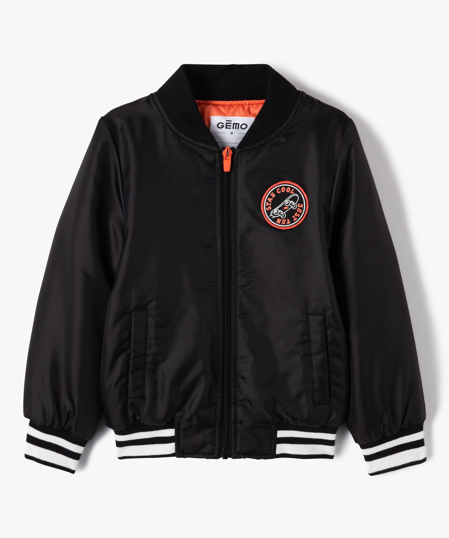 Blouson Garçon esprit bombers noir | GEMO