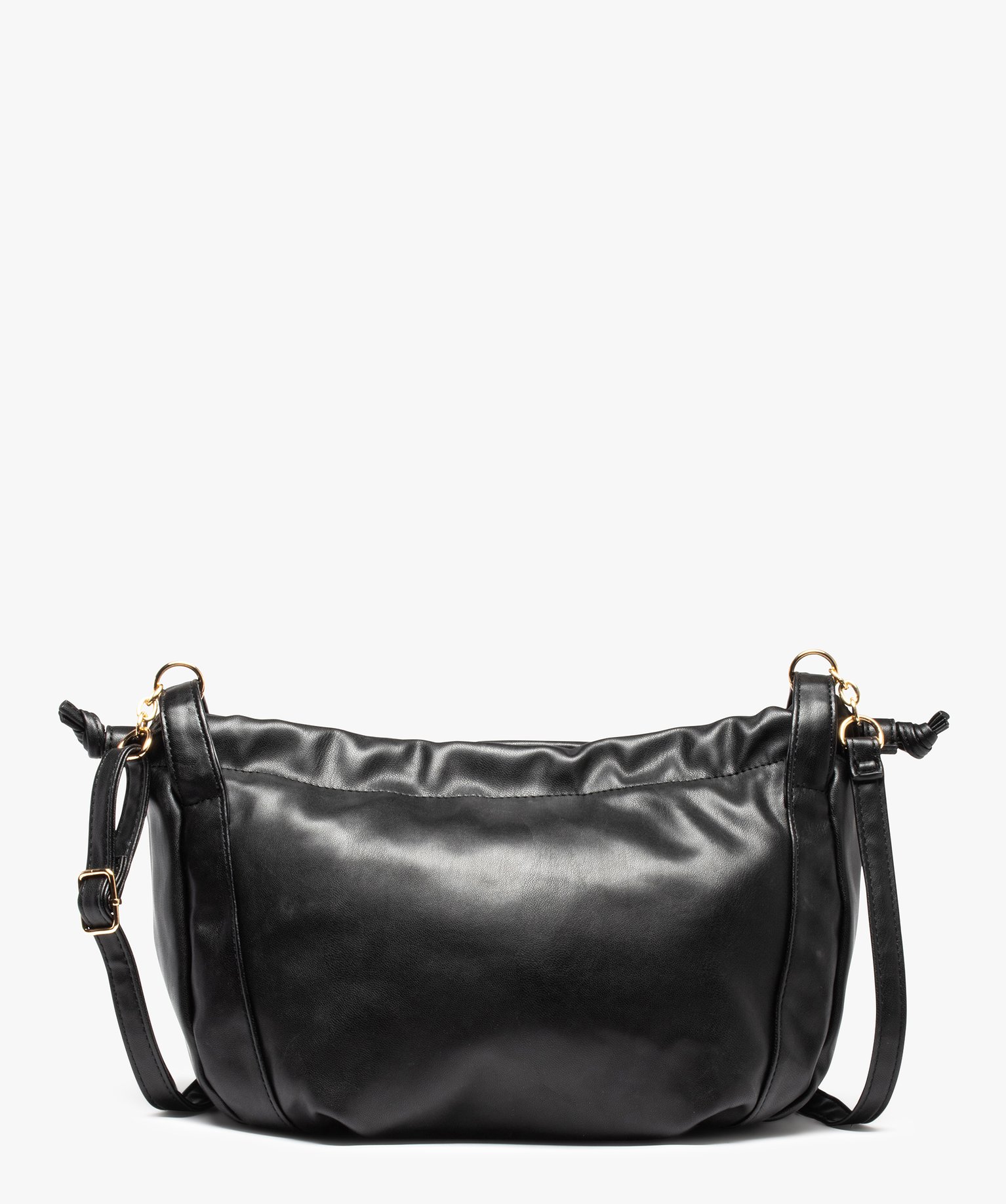 Sac femme en matière souple avec cordons coulissants noir | GEMO