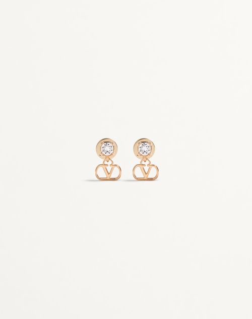 Brincos com a assinatura VLogo em metal e cristais Swarovski®