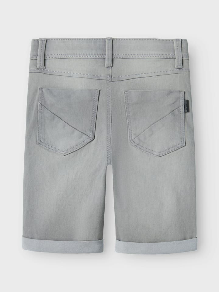 name it Stretch Jeans Shorts Kurze Denim Hose 5-Pocket in Hellgrau günstig kaufen