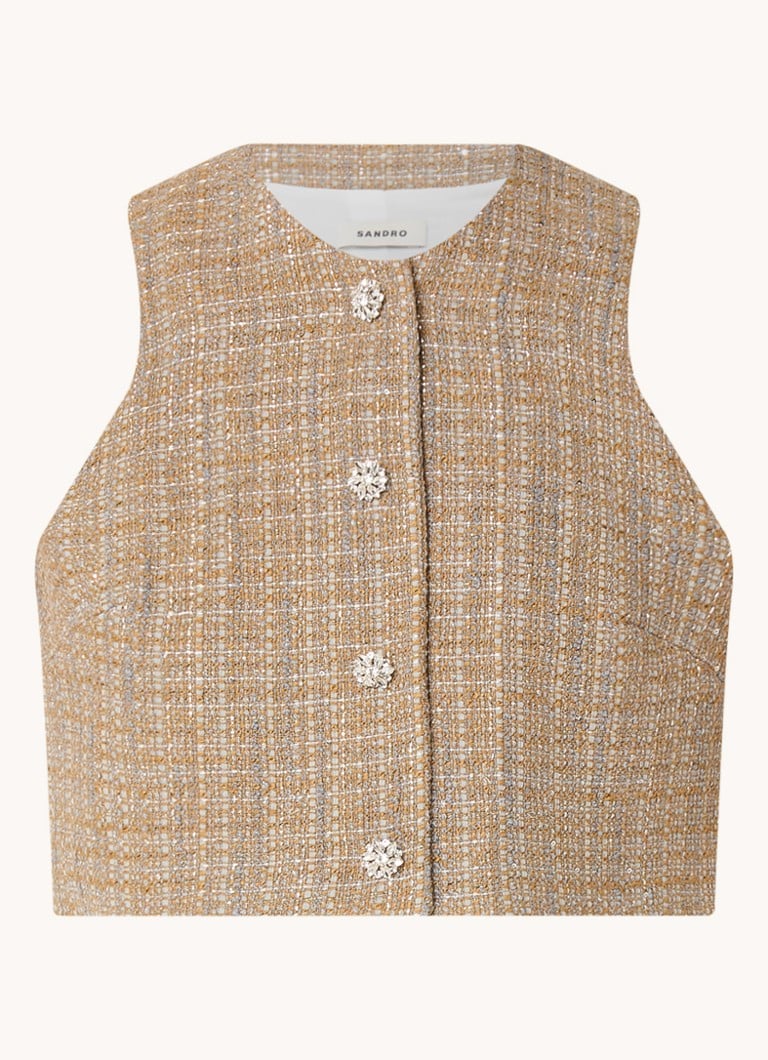 Vestă Sandro cu efect de tweed și lurex