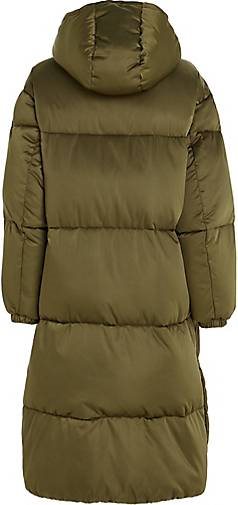 TOMMY-JEANS Damen Steppmantel mit Kapuze TJW LONG SATIN PUFFER