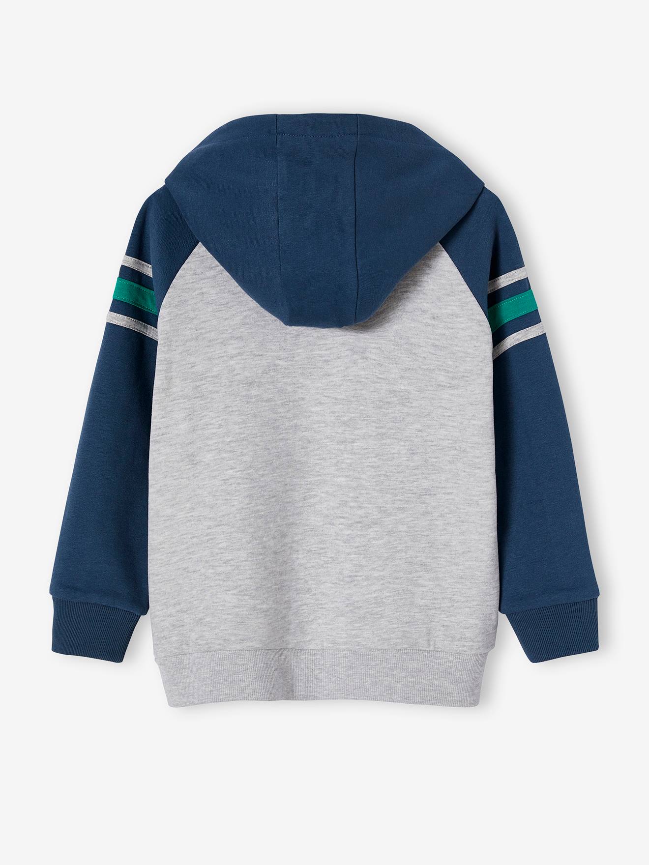 Vertbaudet Jungen Kapuzensweatshirt mit Print - nachtblau