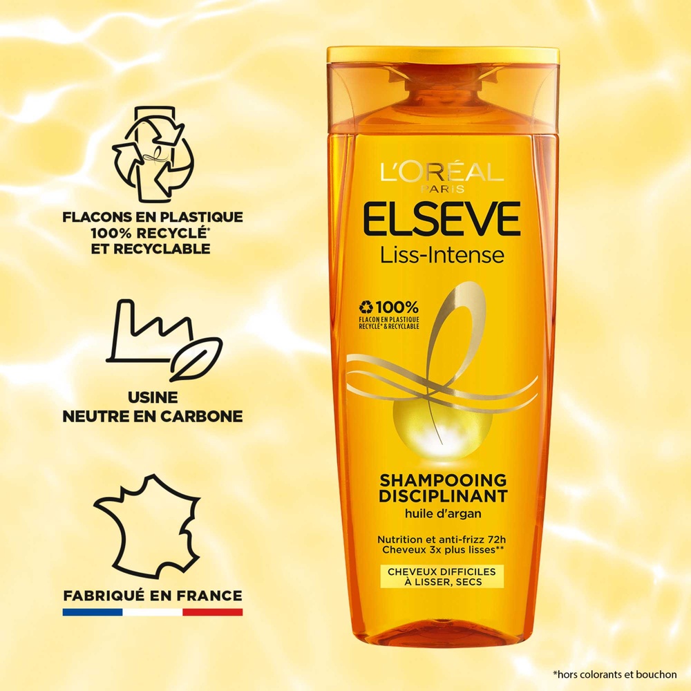 L'Oréal Paris Elseve Liss-Intense Shampoing lissant disciplinant enrichi en huile d'argan