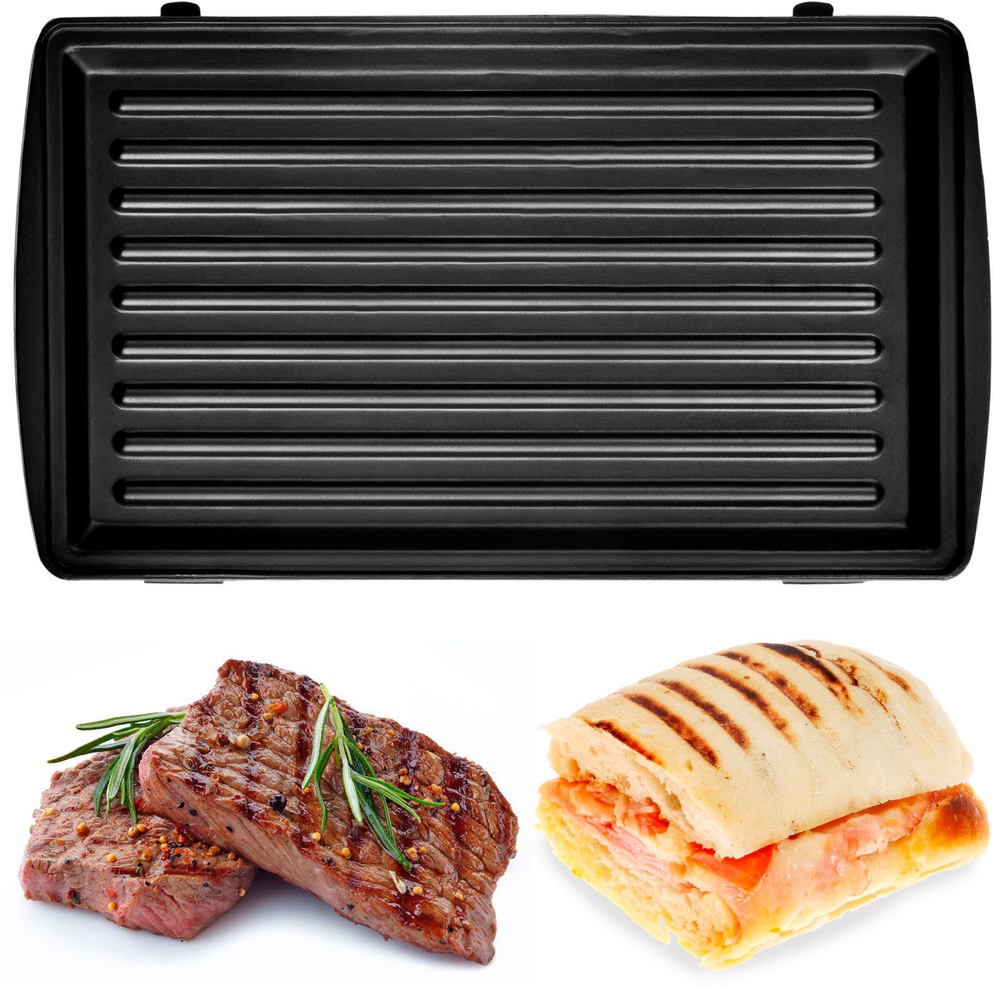 Hyundai 3-in-1-Sandwichmaker SM627, 700 W, austauschbare Sandwich/Waffel/Panini Platten, Lichtsignalisierung