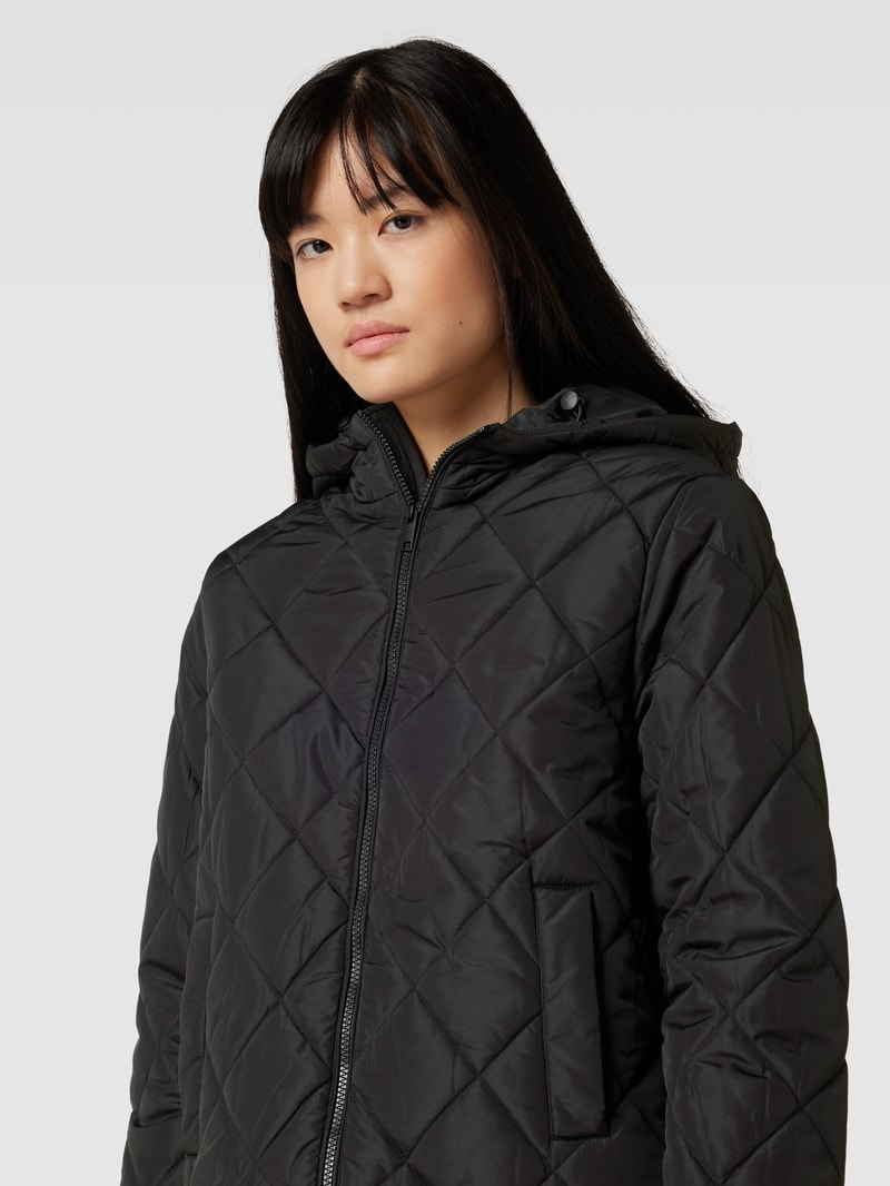 Steppjacke mit Kapuze in schwarz
