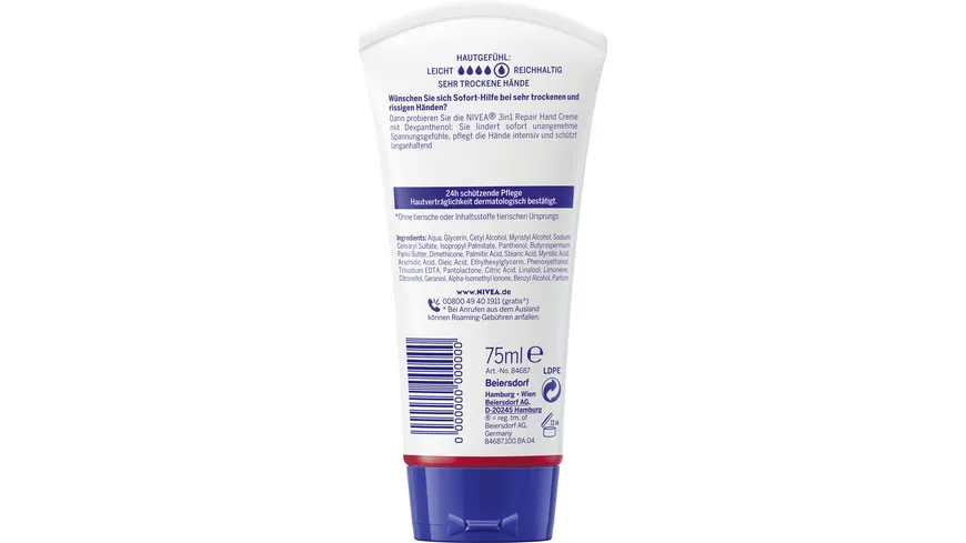 NIVEA Hand Creme 3in1 Repair 75 ml