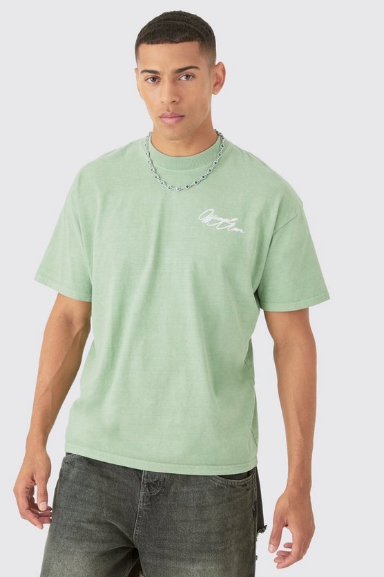 Oversize T-Shirt mit Man-Print