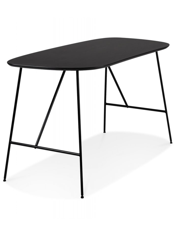 KADIMA DESIGN Schreibtisch FIONA Schwarz Eiche | Bürotisch mit Metallgestell in Schwarz günstig kaufen onesize