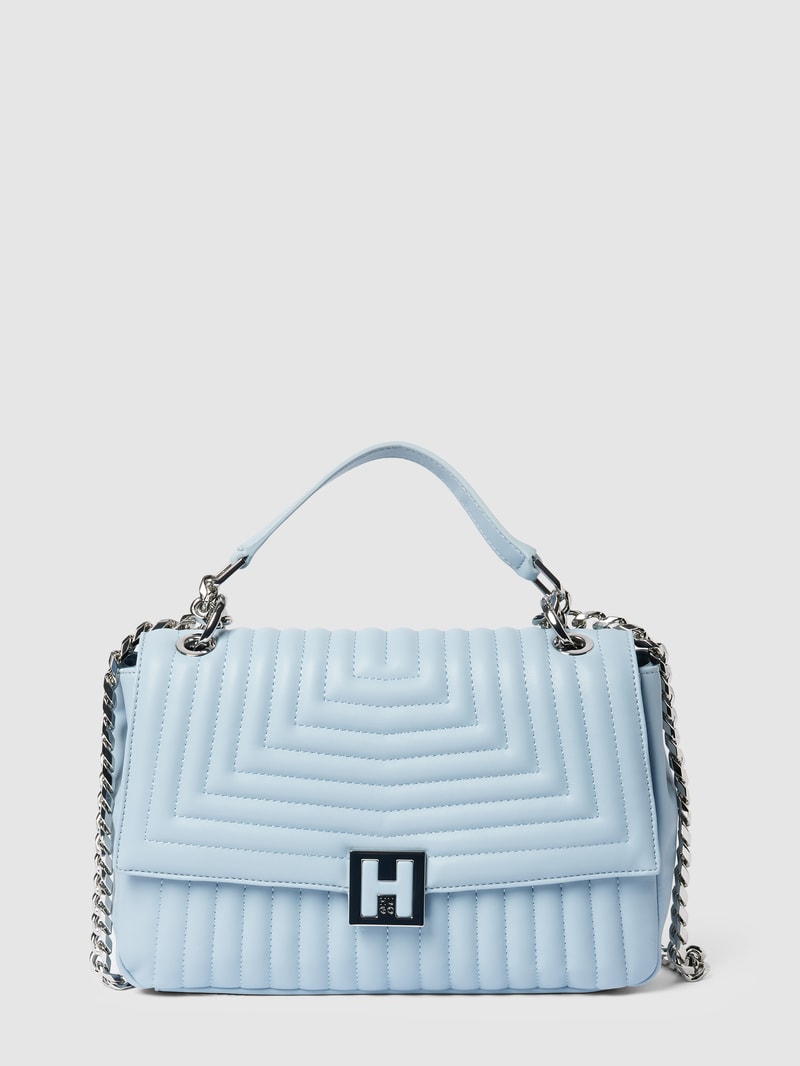 Umhängetasche mit Label-Detail in hellblau