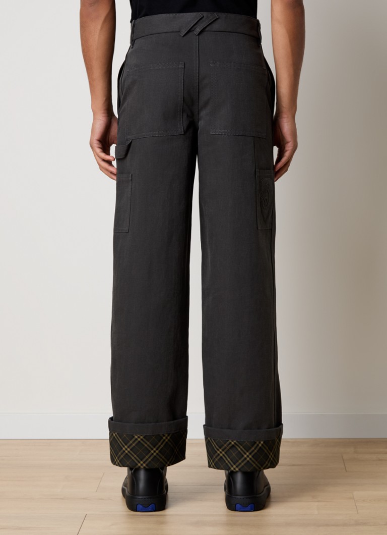 Calça jeans reta Burberry com bordado do logotipo.