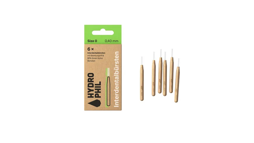 HYDROPHIL Interdentalbürsten aus Bambus – Size 0 – 0,40 mm