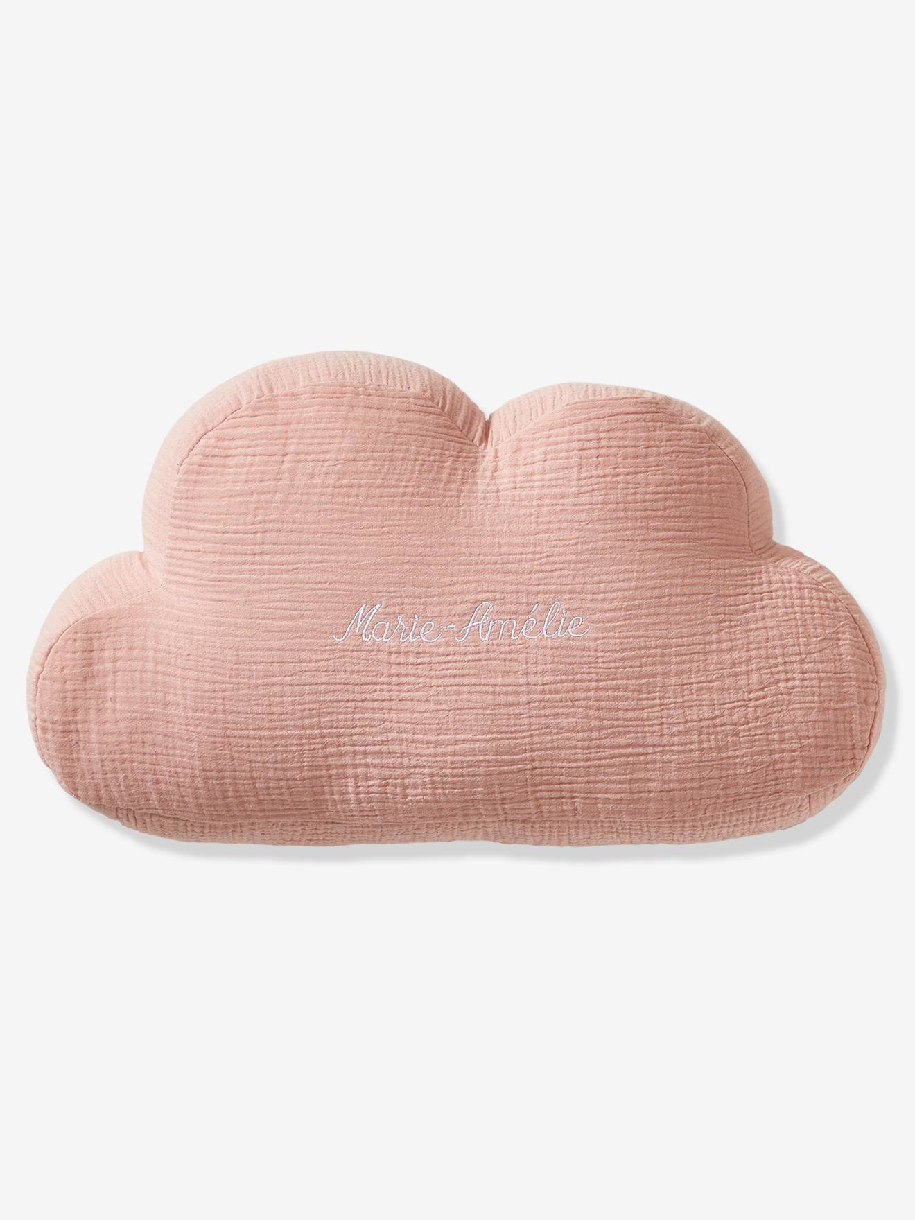Coussin personnalisable gaze de coton Nuage moutarde
