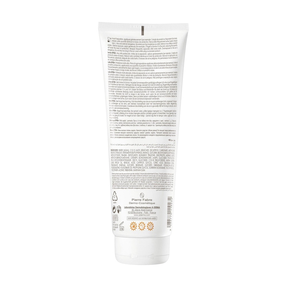 A-Derma PROTECT Lait SPF50+ 250 ml Lait solaire