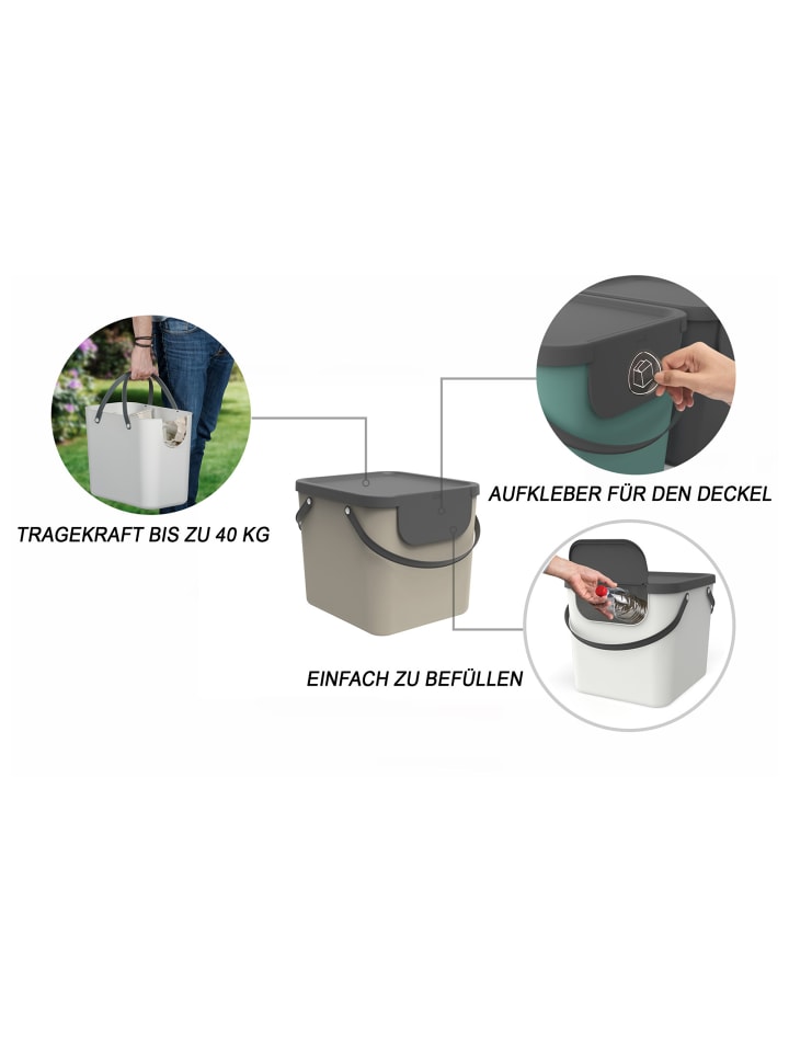 Rotho Albula Mülltrennungssystem 40 l für die Küche in Cappuccino günstig kaufen onesize
