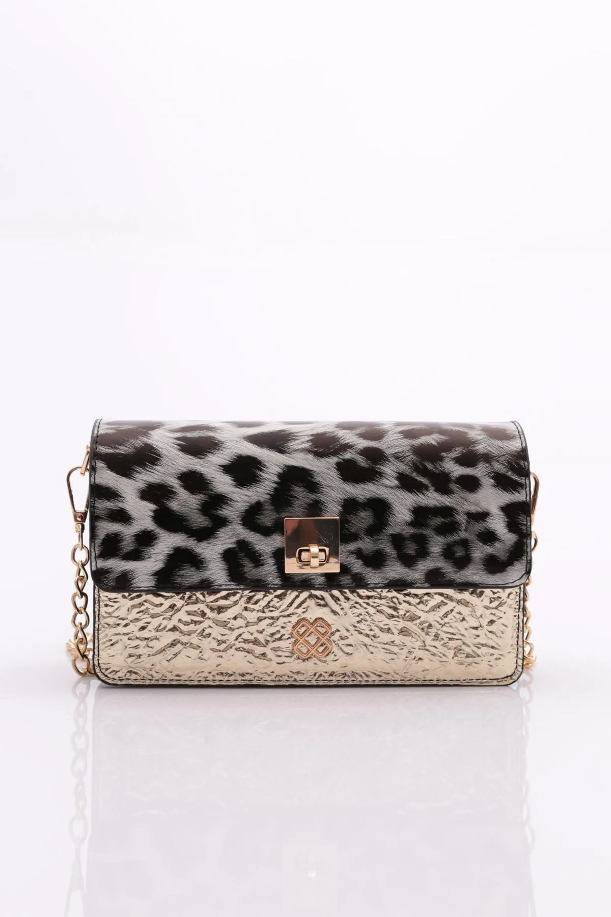 DGN  045 Mini Umhängetasche für Damen - Leopardenweiß