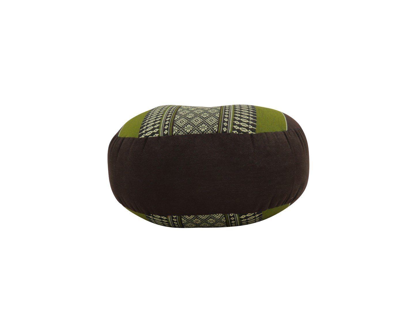 my Hamam Yogakissen Meditationskissen Zafu braun-grün 36x20 cm, angenehm, weich, orientalisches Muster