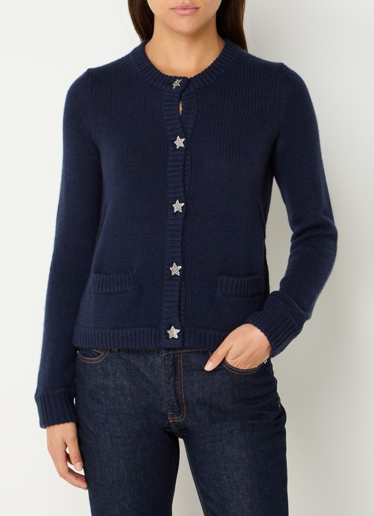 Cardigan Zadig&Voltaire Marcy din cașmir gros, cu buzunare aplicate.