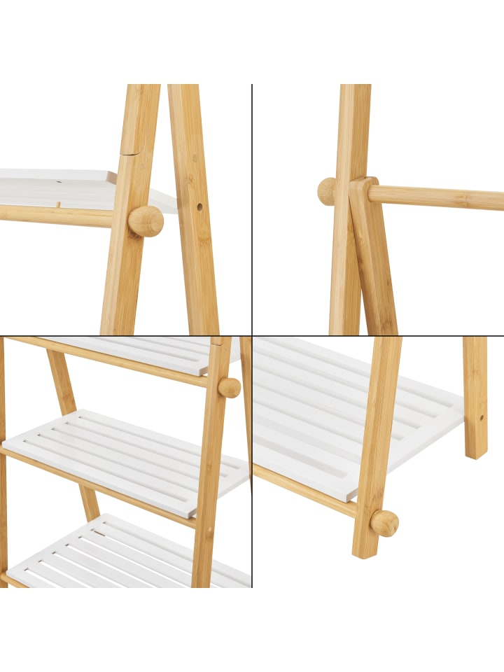 en.casa Badregal Lapinjärvi Bambus in Beige (H)152cm (B)53cm (T)31cm günstig kaufen onesize