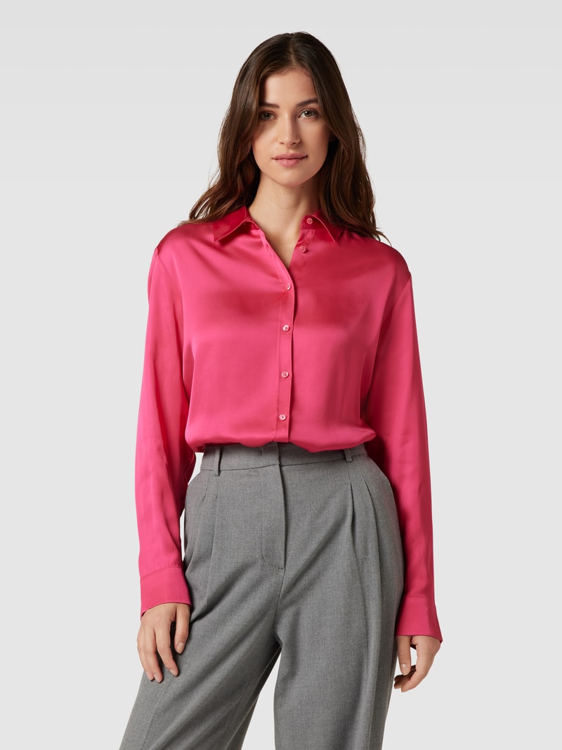 Hemdbluse aus reiner Viskose in pink