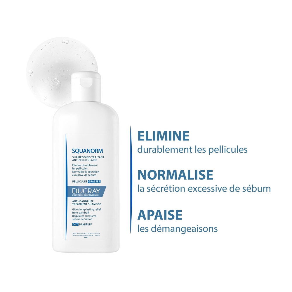 Ducray Squanorm Shampooing  Pellicule Grasse 20 0 ml Shampooing