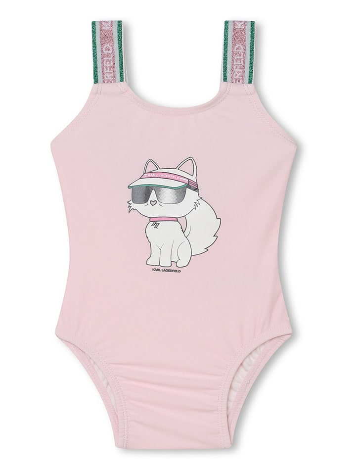 Karl Lagerfeld Kids Badeanzug in Rosa/ Bunt günstig kaufen