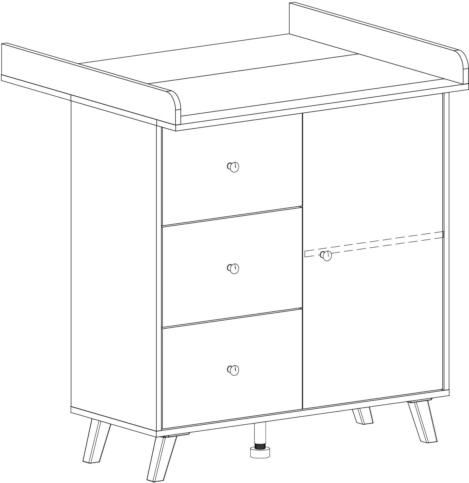 arthur berndt Babyzimmer-Komplettset Babyzimmer Set Lavea 3-teilig, (Set, Babymöbel-Set Lavea: Kleiderschrank, Kinderbett und Wickelkommode)