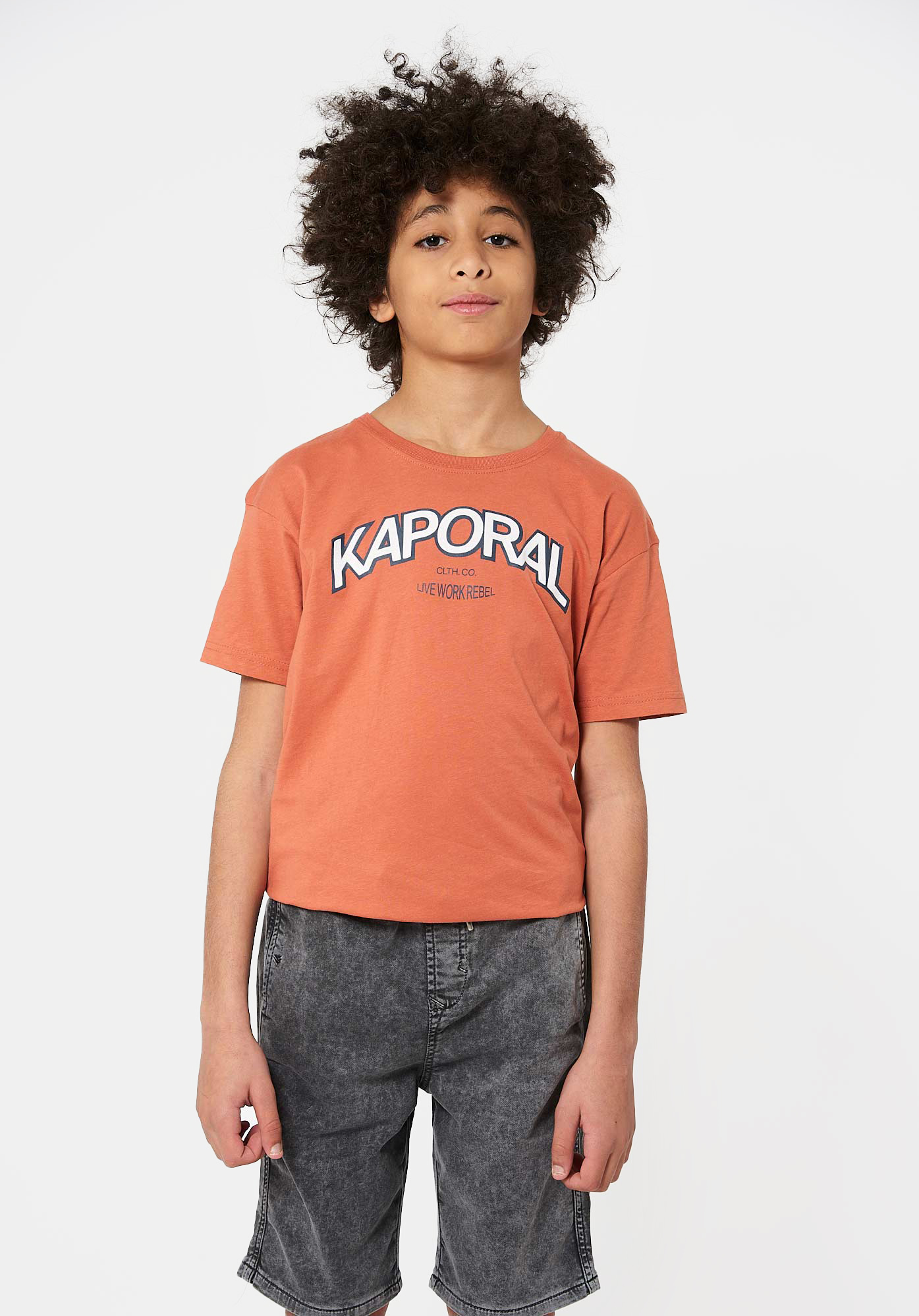 PINO   T-shirt orange Garçon en 100% coton