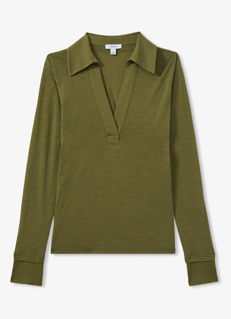 Reiss TRULY Ribbed Ruched Jersey Midi Dress