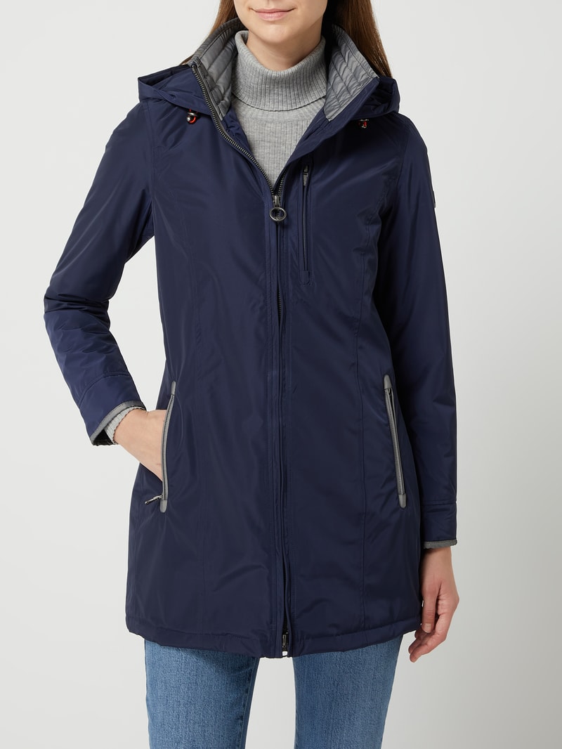 Jacke mit Label-Detail Modell 'STOCKHOLM' in dunkelblau