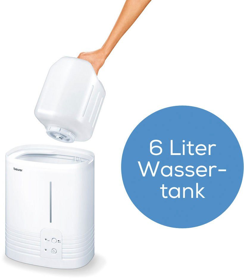 BEURER Luftbefeuchter LB 55, 6 l Wassertank, hygienische Warmwasser-Verdampfung