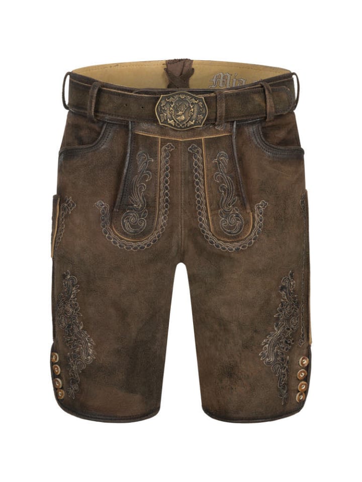 Nübler Lederhose kurz Luther in Dunkelbraun günstig kaufen