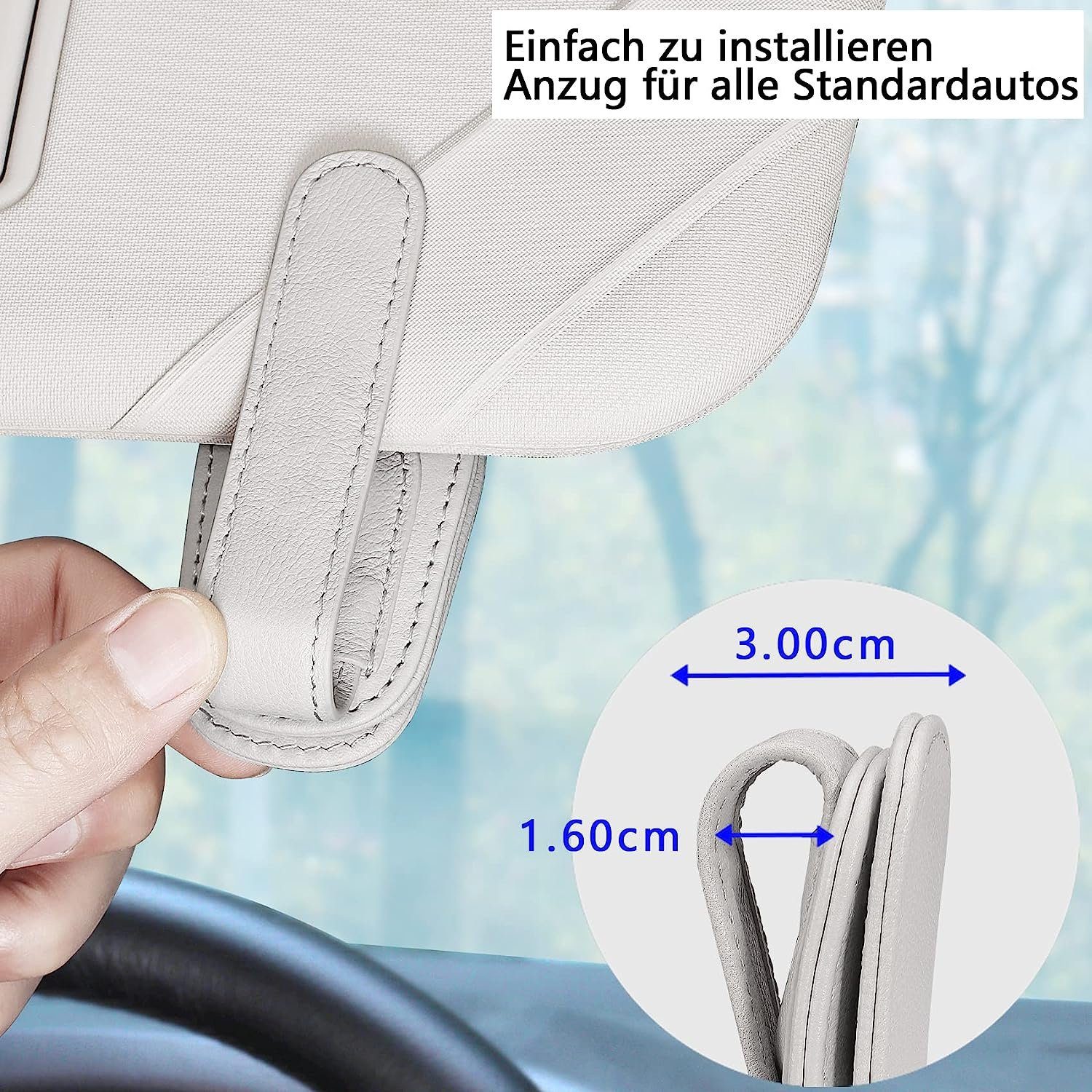 NUODWELL Autosonnenschutz 2 Pack Brillenhalter Auto Sonnenblende, Visier Sonnenbrillenhalterung