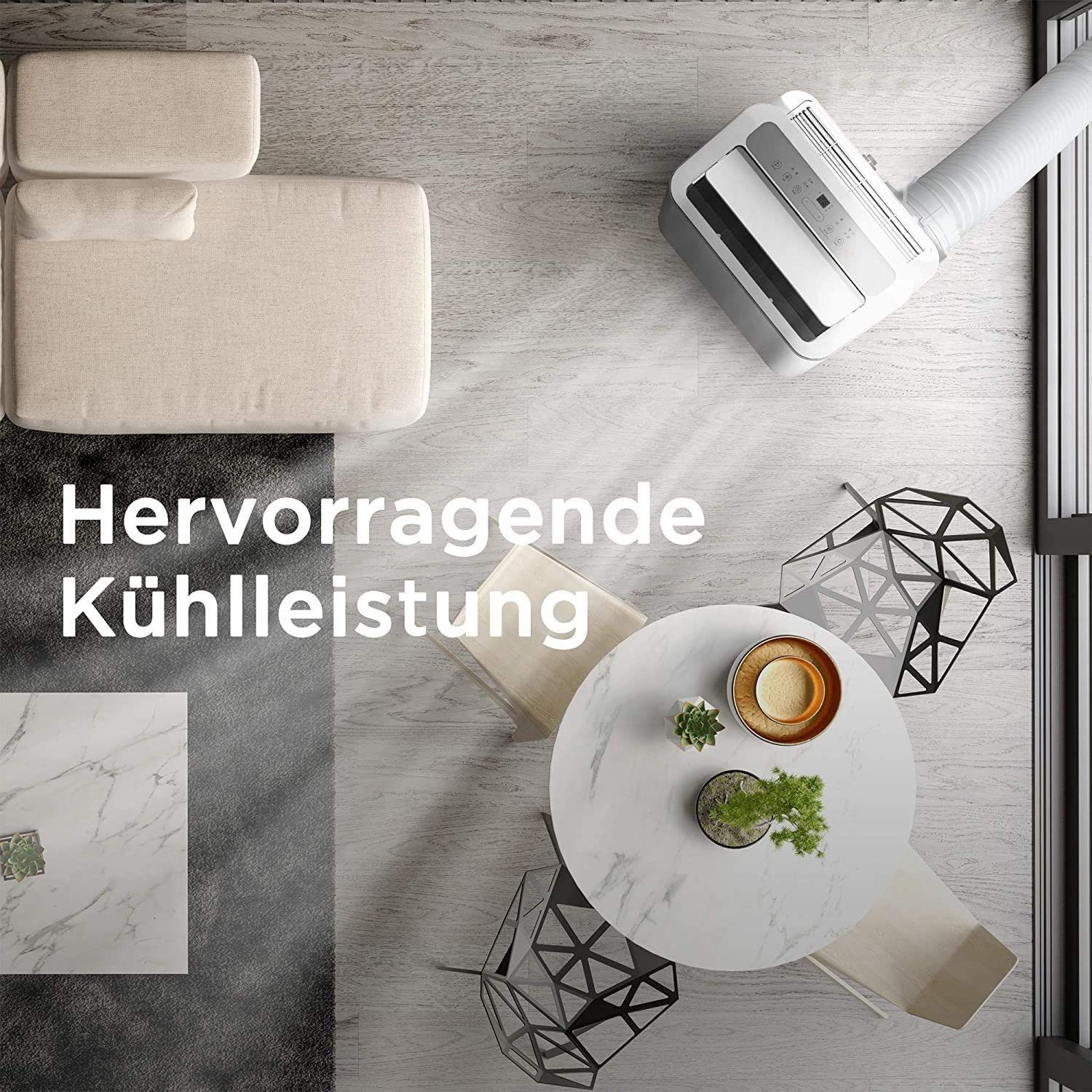 JUNG 3-in-1-Klimagerät TV06 mobile Klimaanlage mit Fernbedienung 3.6 KW, mobiles Klimagerät, 12000BTU leise, Abluftschlauch, Timer Airconditioner Luftkühler Mobil