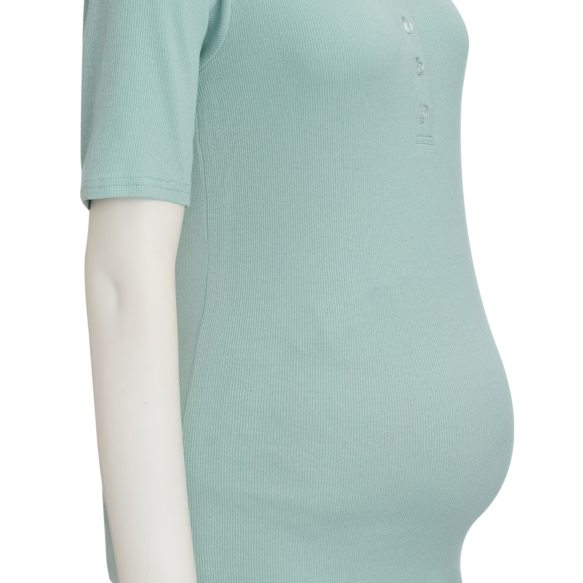 Damen Umstands-T-Shirt mit Knopfleiste