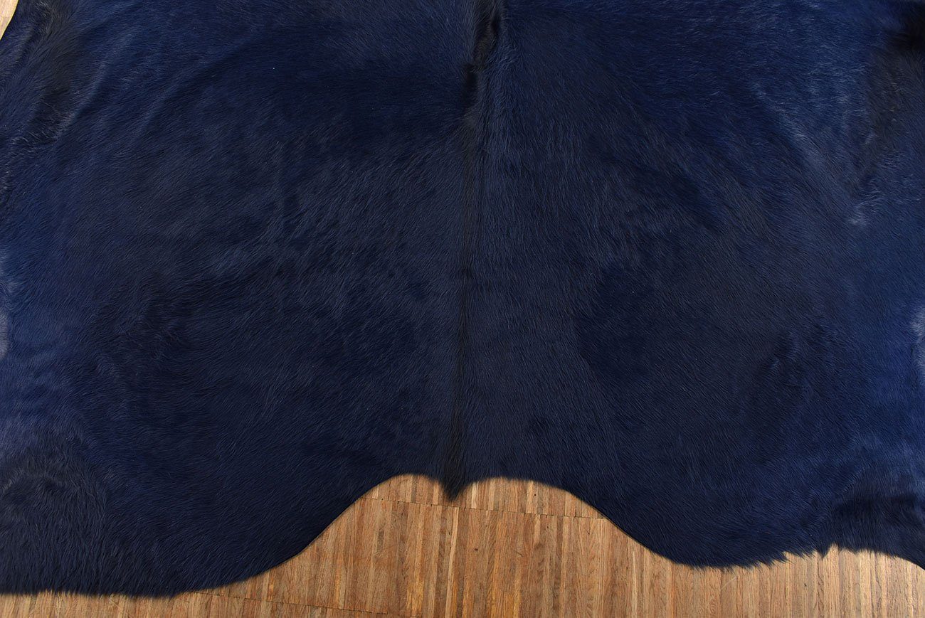Fellteppich Kuhfell Marine Blau Rinder Fell Teppich 200 x 190 cm, KUHFELL online & NOMAD
