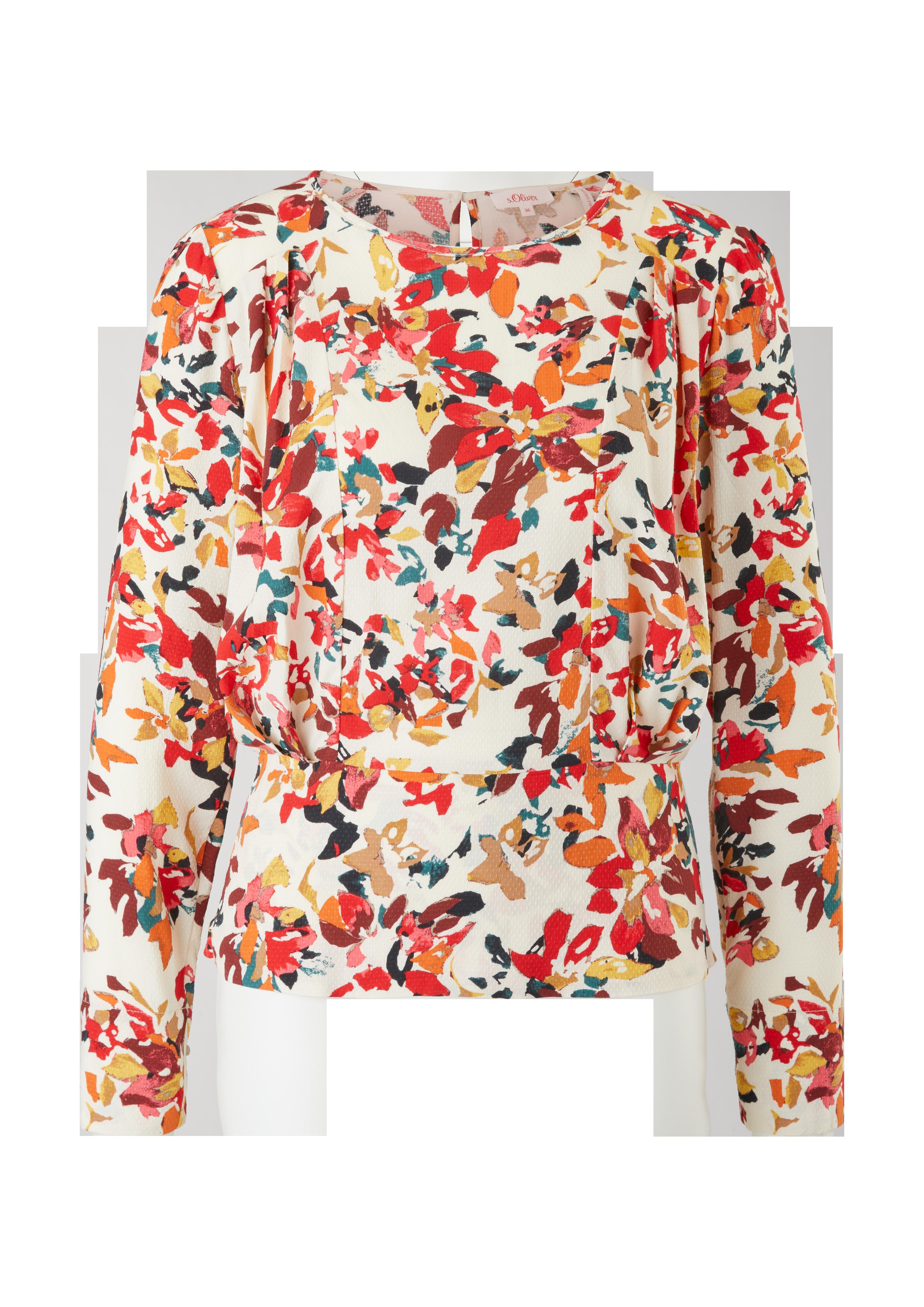 Musterbluse mit Smok-Detail  2120529-81A0