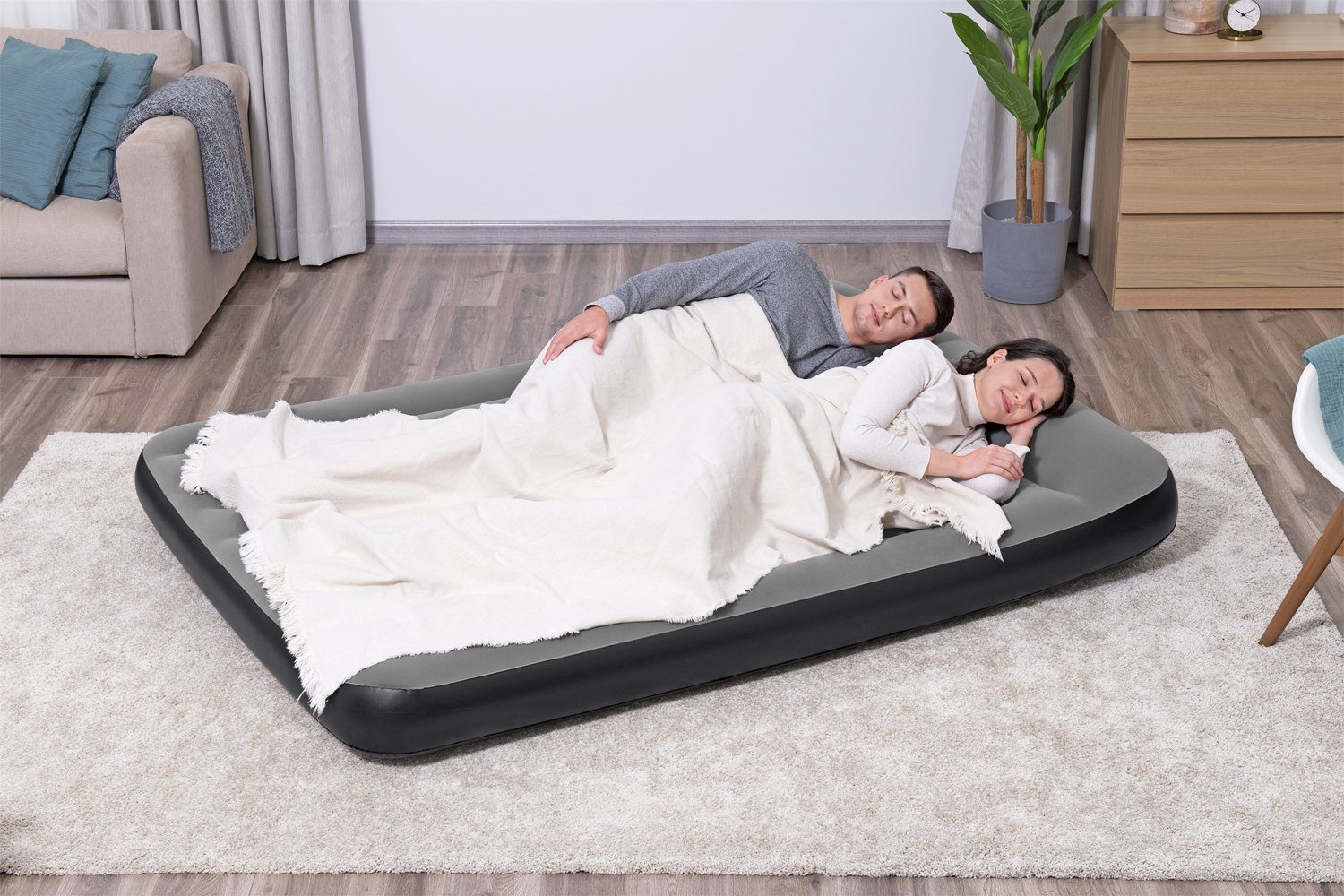 Bestway Luftbett Doppel 2 Personen Matratze selbstaufblasend 203 x 152 x 30 cm