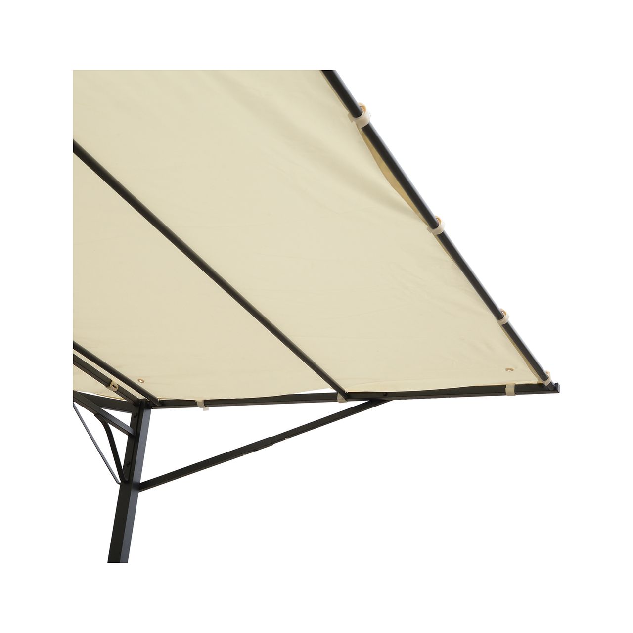 Outsunny Pavillon Gartenpavillon Markise mit klappbarem Seitendach 300 x 250 cm
