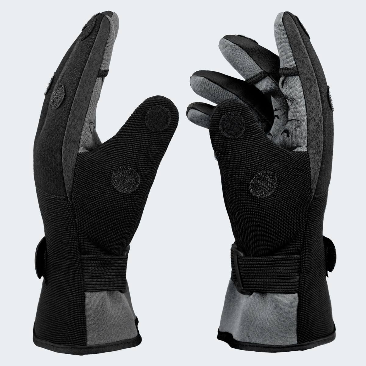 Arapaima Fishing Equipment BlackGrey Neopren Angelhandschuhe