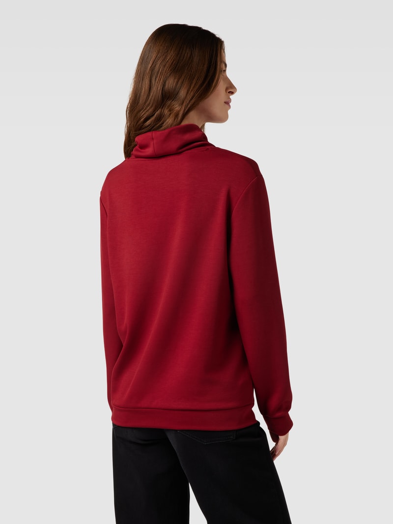 Sweatshirt mit Stehkragen und Tunnelzug Modell 'BANU' in bordeaux rot